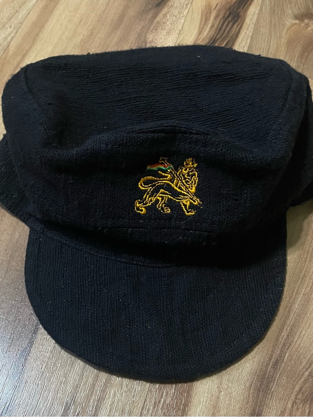 Black Cotton Rasta Dreadlocks Cap – Made in Thailand Lion of Judah Visor Hat
